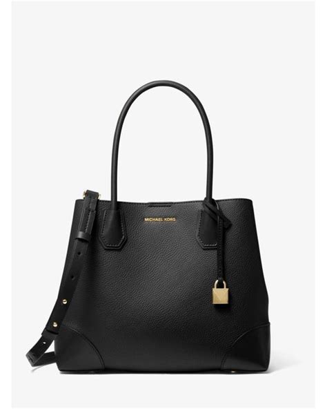 michael kors mercer gallery medium faux pebbled leather tote bag|Michael Kors large mercer handbag.